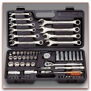 62 PC METRINCH Combination Wrench and Socket Set