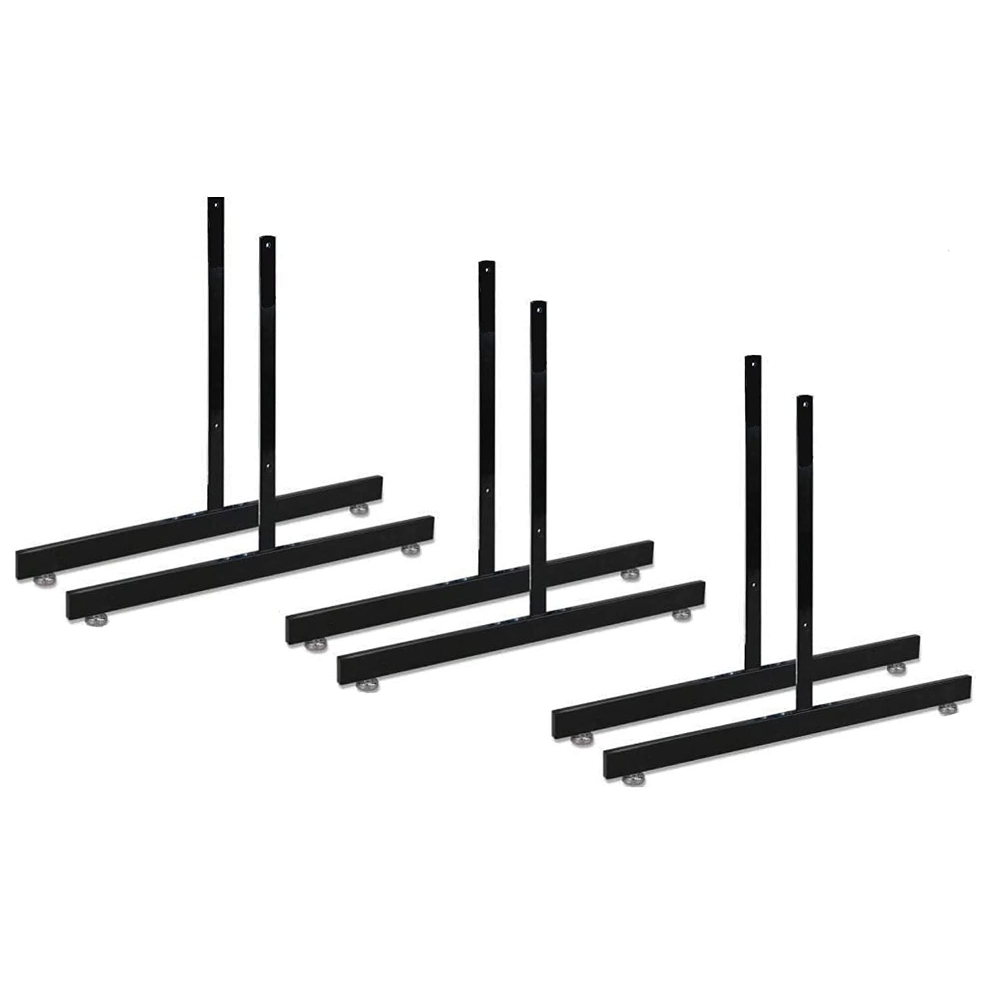 Only Garment Racks Black Gridwall T Base Rectangular Tube With Levelers (Economically Sold in a Set of 3 Pairs) Black Finish