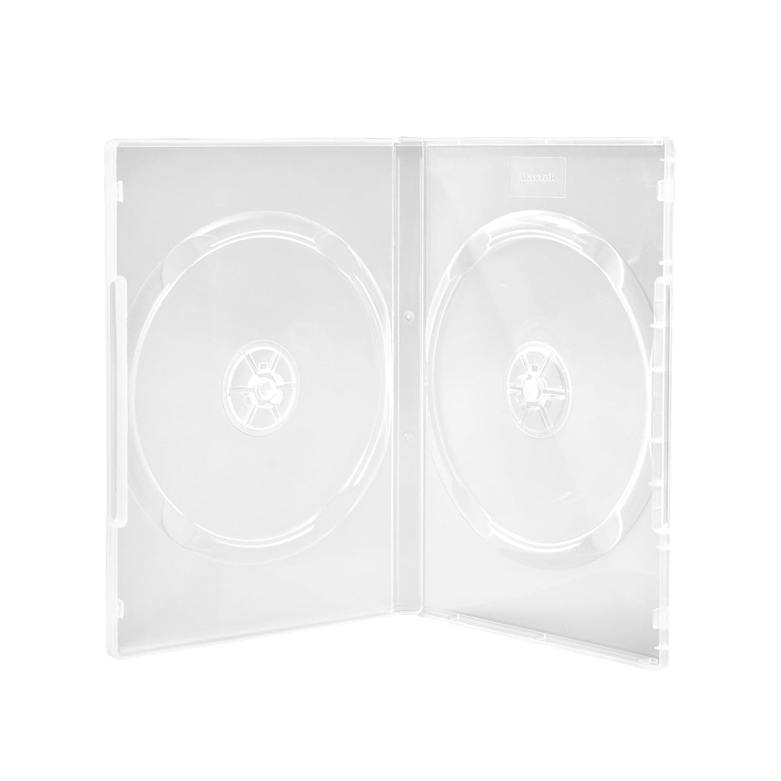 maxtek Maxtek 14mm Clear Standard Double Capacity DVD Case with Outter Clear Sleeve, 25 pieces pack