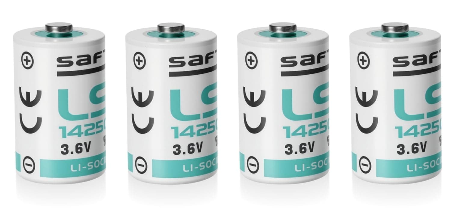 4 Pack LS14250 3.6V 1/2 AA Size Lithium Batteries Use for Dog Collar Watch R9 Leash Security System Device PLC Facility Oil Gauge