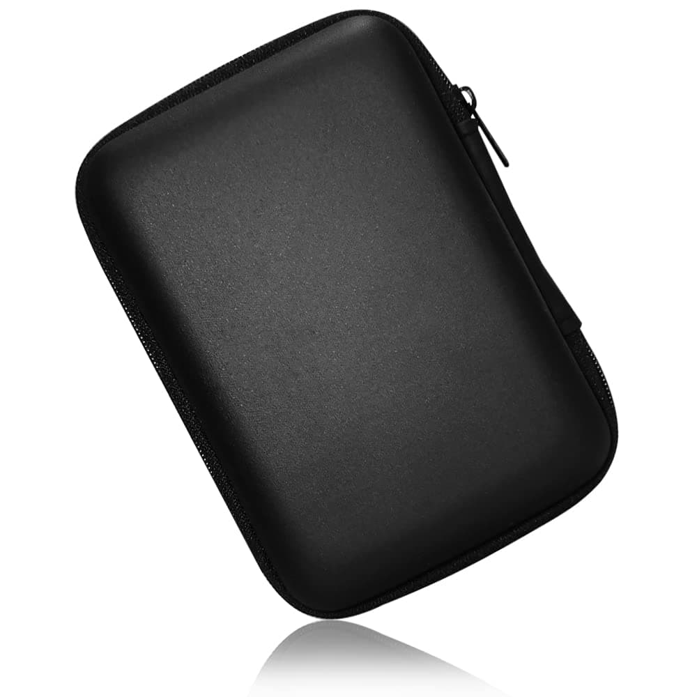 Hard Drive Carrying Case Storage Organizer Bag Multi-Purpose Universal Carry Pouch Compatible with Western Digital WD Elements Seagate, 2.5’’ EVA Shockproof Travel Case (Black)