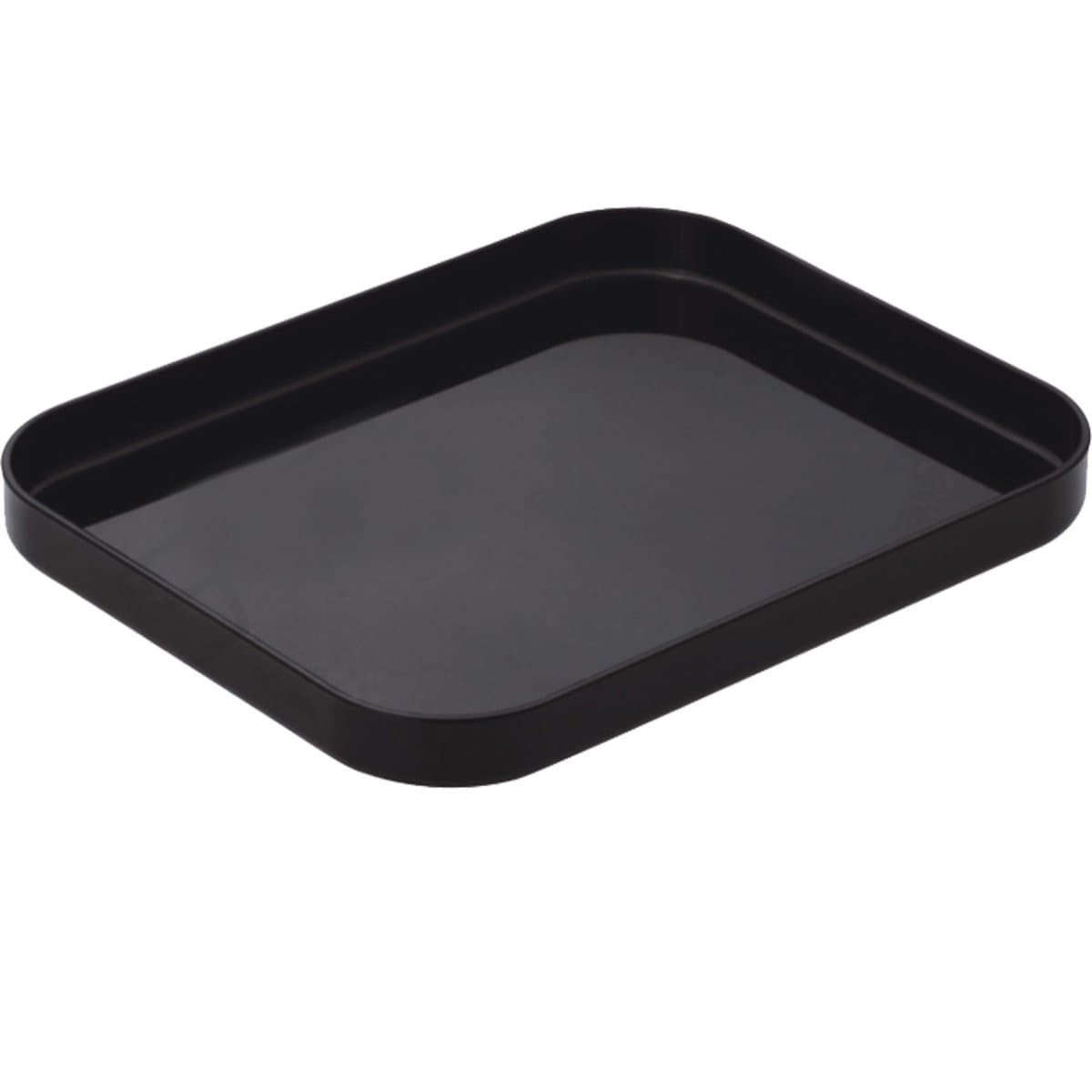 Rectangle Durable Acrylic Collection Serving Trays & Platter for Kitch, Beverage, Drink, Food or Bathroom (Black 25x20x2.4cm)