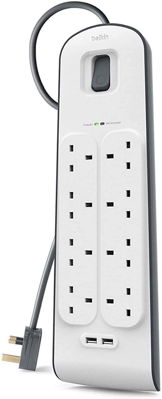 SurgePlus USB Surge Protector, 2 USB 2.4A & 8 Outlets