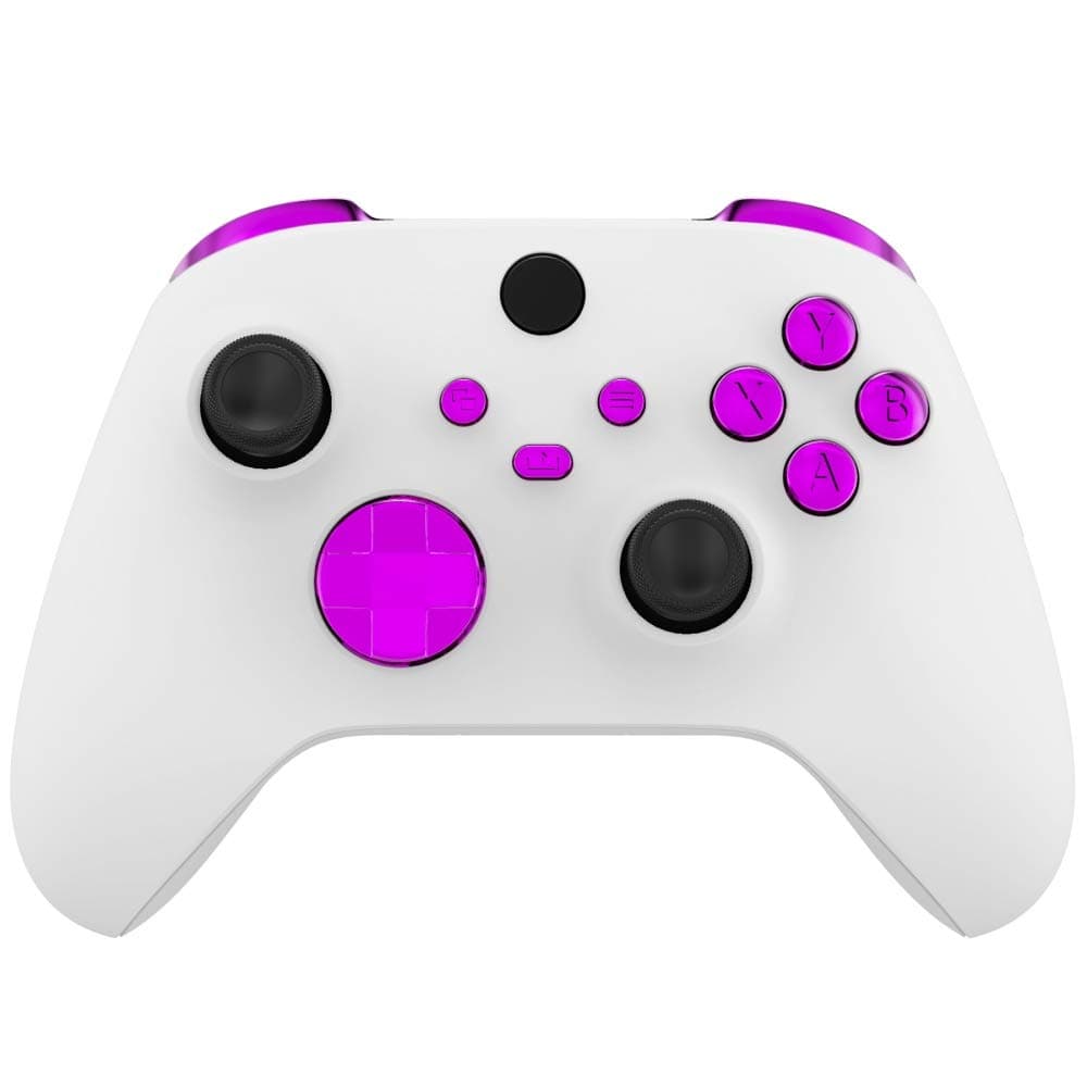 eXtremeRate Replacement Button for Xbox Series X/S, LB RB LT RT Bumper Trigger Cross Key ABXY Startback Sync Share Key for Xbox Series S&X [Chrome Purple]