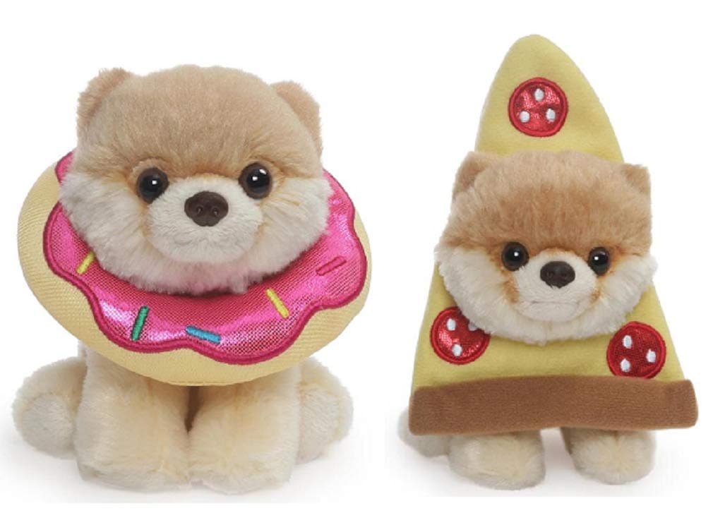 GUND Itty Bitty Boo 5 inch Plush Snacktime Bundle of 2, Donut Boo and Pizza Boo