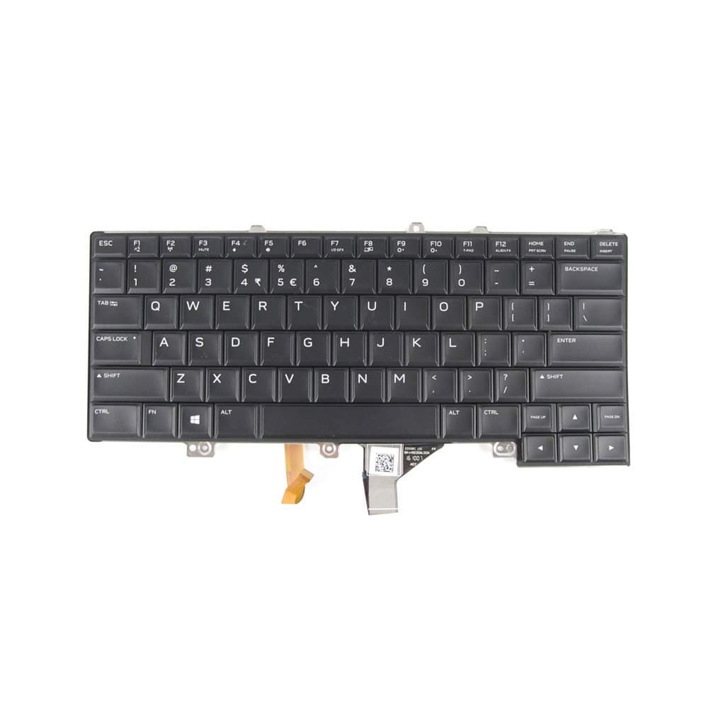 Keyboard for Dell Alienware 15 R3 with Backlit Frame Black US