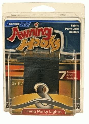 RV Awing Hooks with Fabric Straps (Easy Storage Inside Awning Roller Tube), Pack of 7