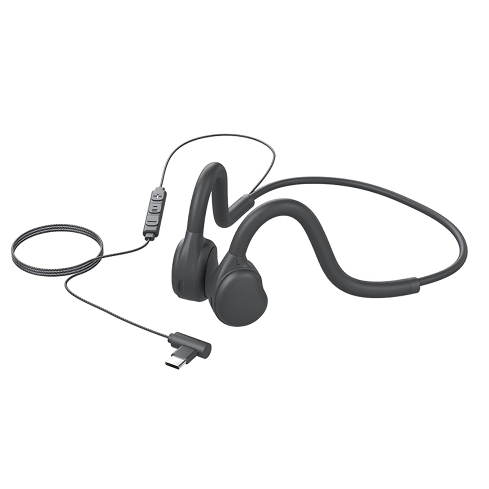 Type-C Wired Headphones with Bone Conduction and Built-in Microphone Suitable for Mobile Phones, Computers, and Speakers