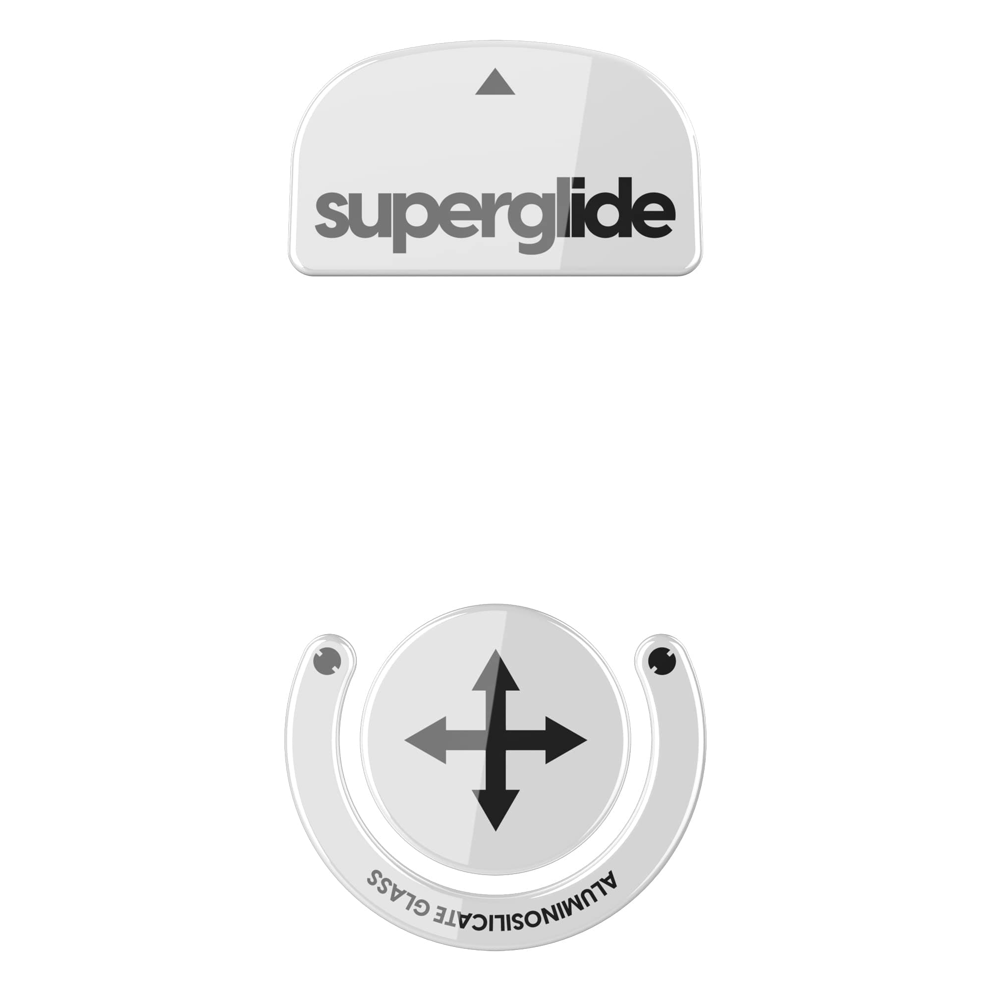 Superglide(Type S) Mouse Sole for Logicool Gpro X Superlight Mouse Feet [ Tempered Glass Material Round Edge Finish Heavy Duty Ultra Low Friction Super Smooth ] - White