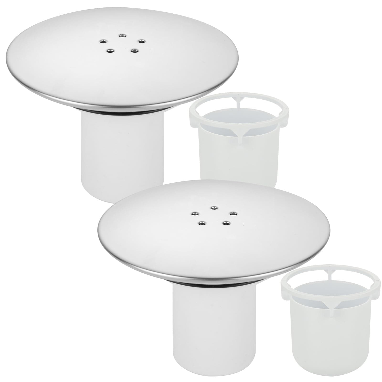ASelected 2 Pack Shower Drain Cover Replacement, Chrome Shower Trap Cover, 90 Mm or 115 Mm Shower Plughole Cover Removable Top Shower Waste Trap Cover, Shower Tray Drain Cover Fast Flow