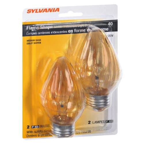 Flame Shape Amber Iridescent 40 Watts Light Bulbs