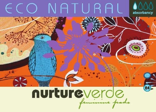 100% Natural Fully Compostable Feminine Pads (Light Absorbency, 24-Count)