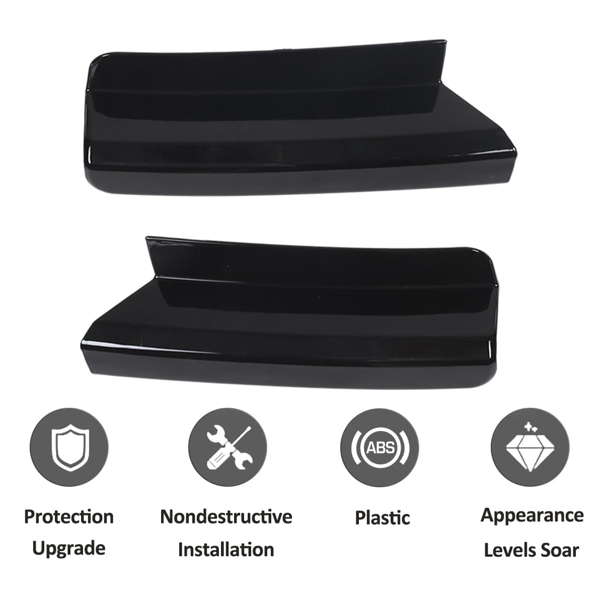 Car Taillight Bumper Both Sides Tail Lights The Underside Decorative Cover Compatible with Land Rover Defender 90 110 130 2020-2024 Rear Bumper Side Panel Trim Cover (Gloss Black)