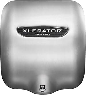 XL-SB8 Automatic High Speed Hand Dryer with Brushed Stainless Steel Cover and 1.1 Noise Reduction Nozzle, 7.0 A, 208 V