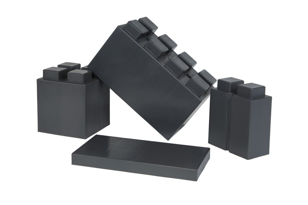EverBlock Modular Building Blocks Combo Pack, Dark Grey, 29 Block