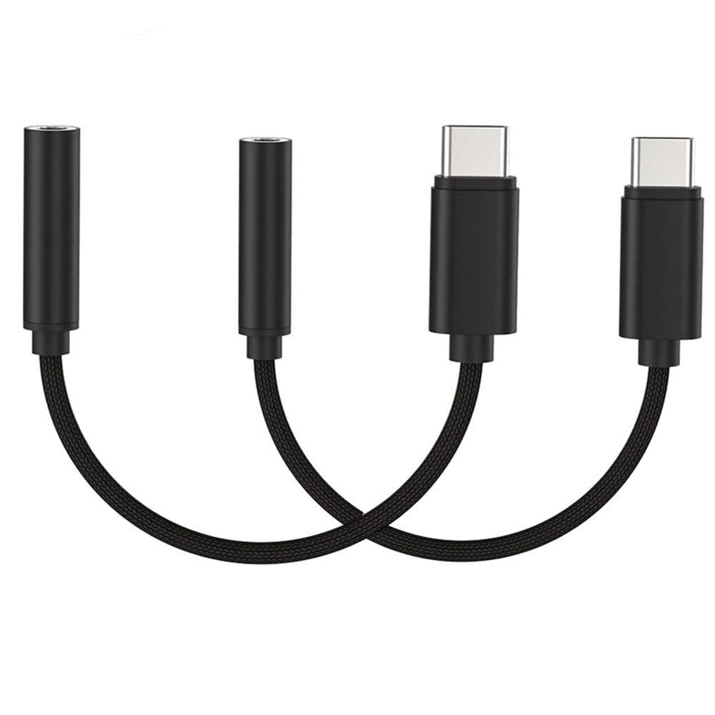 AD ADTRIP USB C 3.5mm Adapter Type C Audio Jack Adapter USB C to Headphone Jack Compatible with OnePlus 6T/ 7 Pro, Google Pixel 4 XL/3/2, [2 Pack]