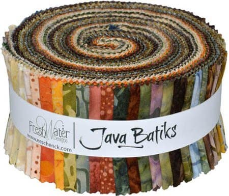 Java Batiks Earthtones 40 - 2.5" Precut Strips From Fresh Water Designs