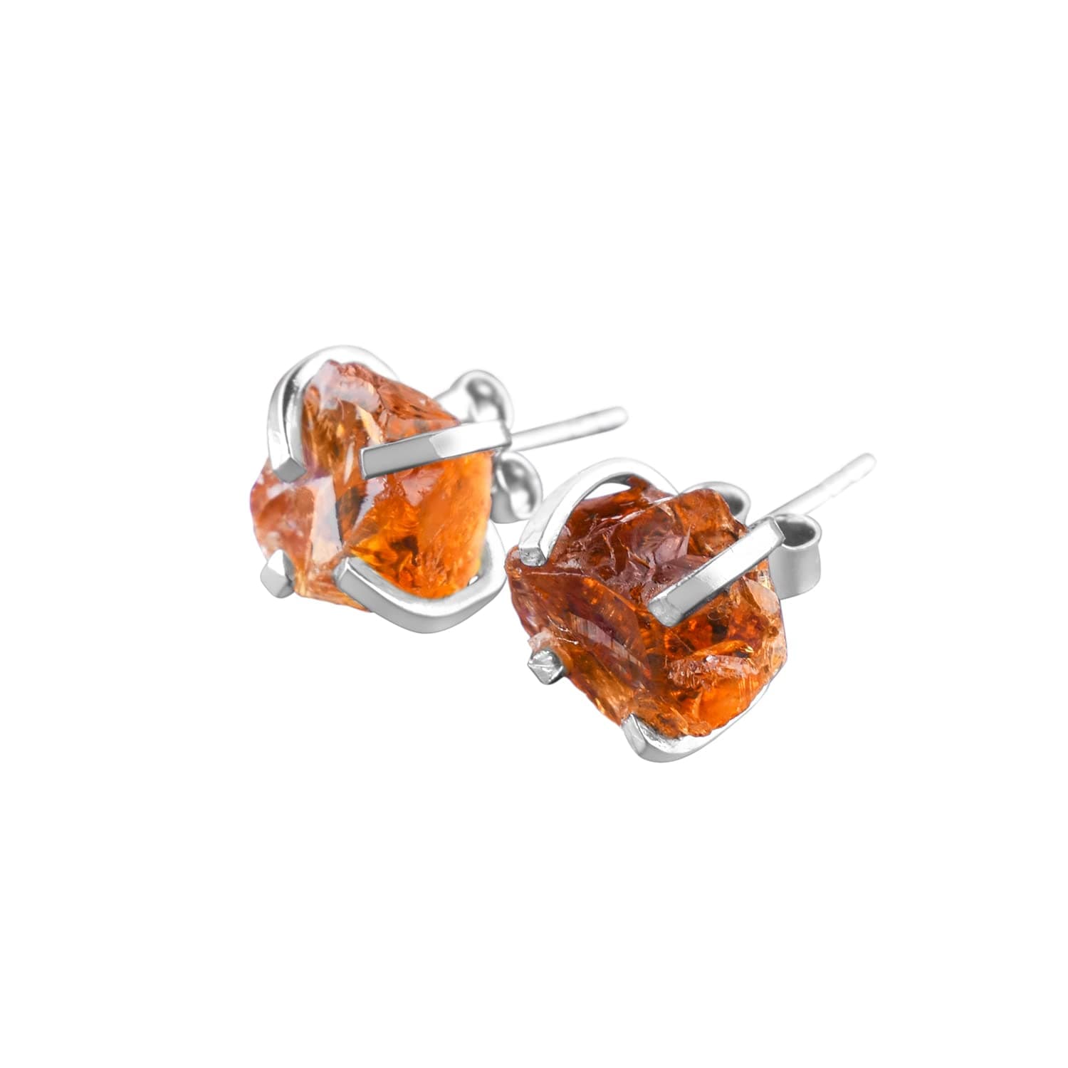 Raw Citrine Stud Earrings