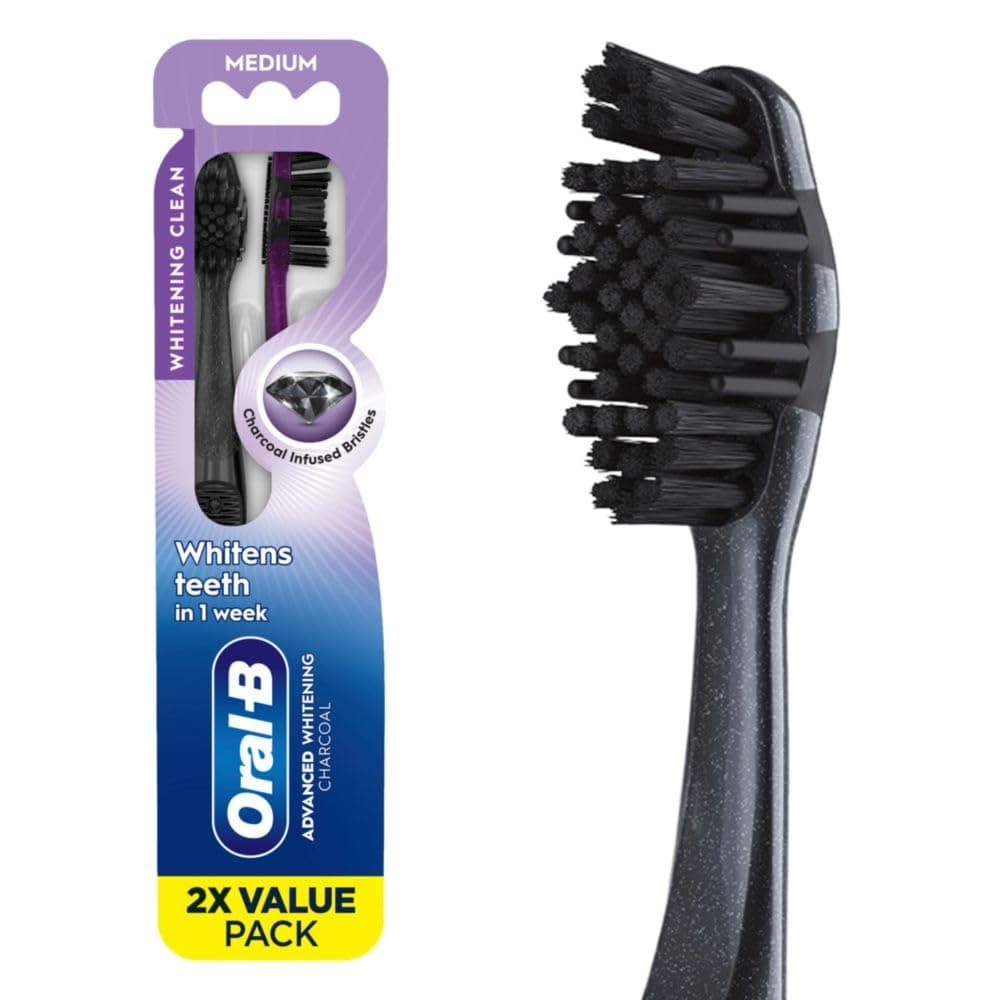Charcoal Toothbrushes, Medium 2ct