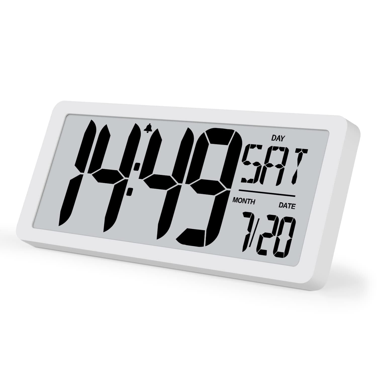 Cadmos Large Digital Wall Clock Electronic Alarm Clock with Date / Week /Timer. Suitable for Living Room / Bedroom / Office Decoration,14.17 Inch Jumbo Display for Seniors.