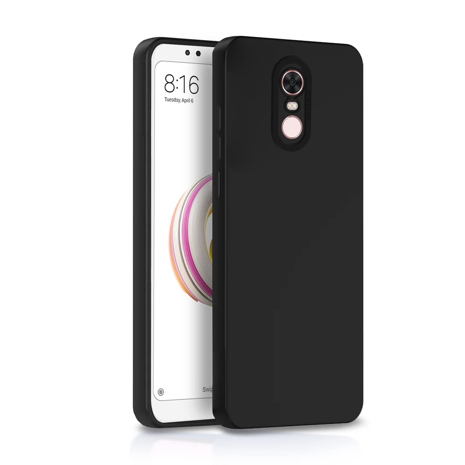 River Forest Matte Flexible TPU Back Cover Case for Redmi Note 5 (Black)