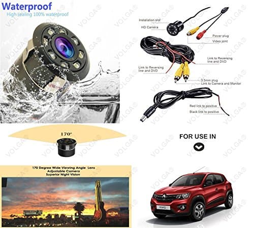 Volga 8 LED Night Vision Car Reverse Parking Camera for Renault Kwid