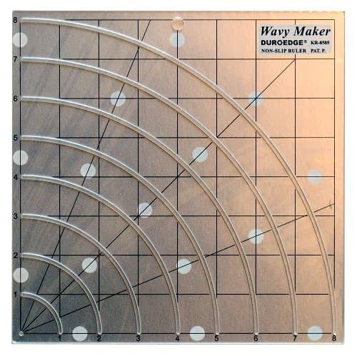 Duroedge Wavy Maker - Shape Cut, Slitted Non-Slip Ruler 8 X 8 Inch