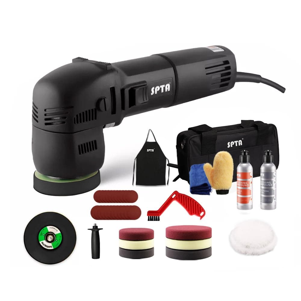 Mini Orbital Polisher - 3 Inch 10mm/780W Variable Speed Dual Action With Polishing Pads, Sanding Discs, Pad Conditioning Brush