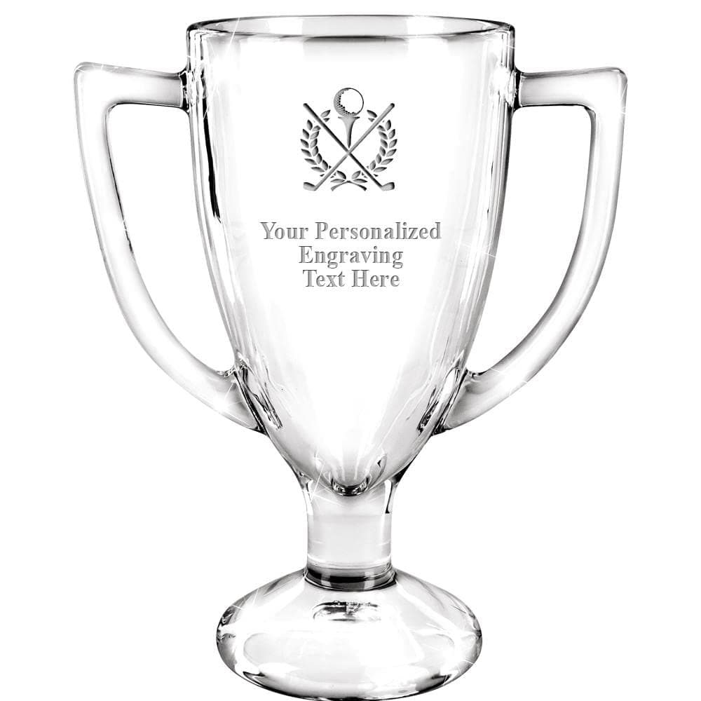 Crown Awards 7" Custom Engraved Cup Trophy, Personalized Glass Cup Award with Your Text