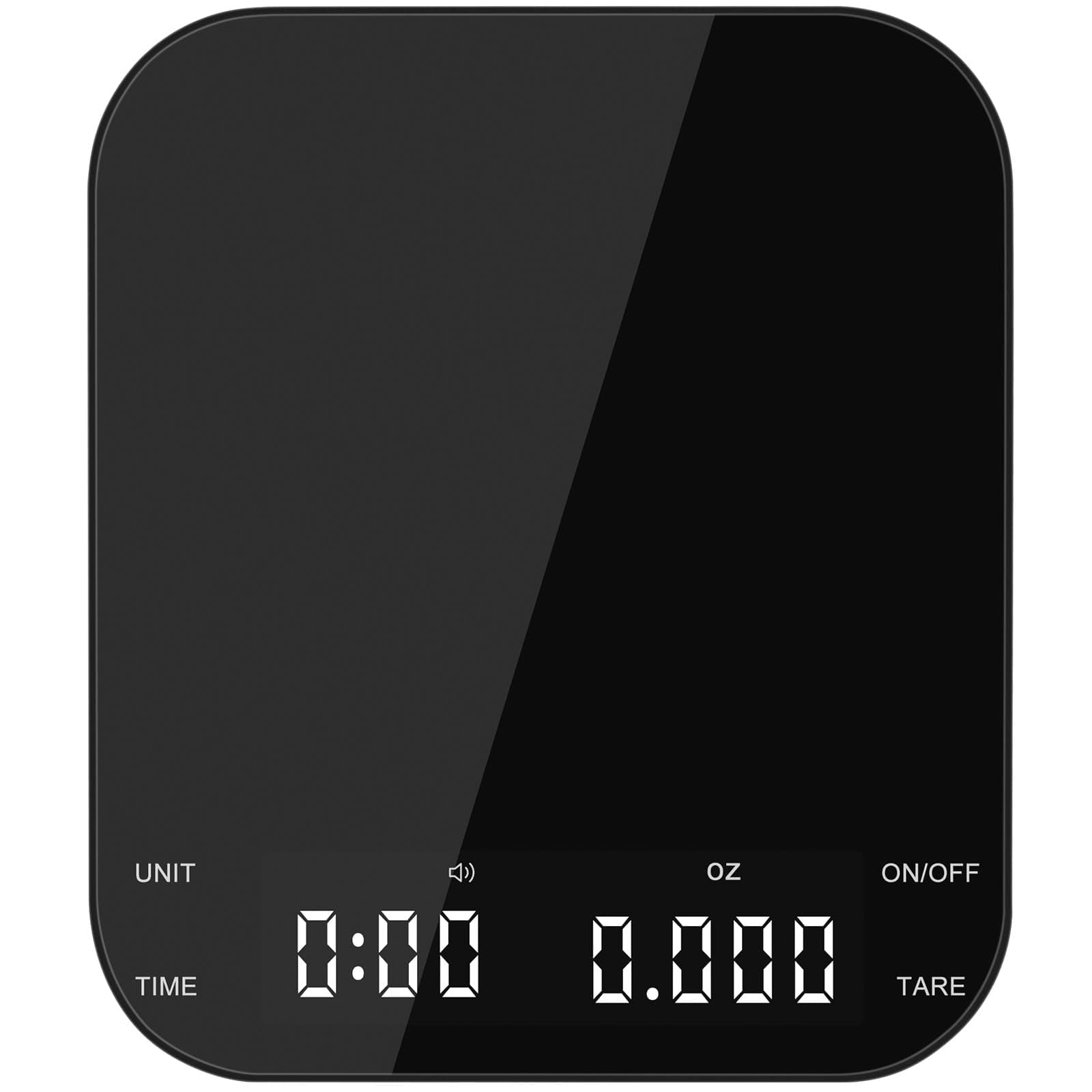 Coffee Scale with Timer, Kitchen, Digital, Rechargeable, Glass Mirror Design, for Pour-Over Barista, 0.3-3000g/0.1g