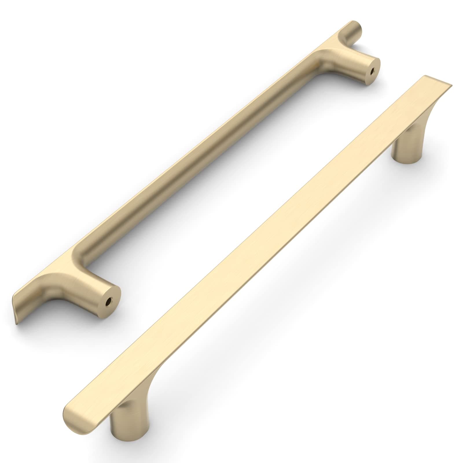 Amerdeco 6 Pack Brushed Brass Cabinet Pulls 12.6 Inch(320MM) Hole Centers Gold Kitchen Cabinet Handles Cabinet Hardware Kitchen Handles for Cabinets Cupboard Handles Drawer Pulls ZH0028…