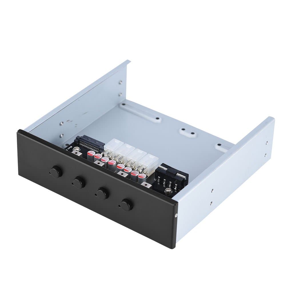 Richer-R HDD Power Control Switch,Hard Drive Selector SATA Drive Switcher For Desktop PC Computer,IDE and SATA 15P Two Input interfaces,4 self-locking Switches Independently Control 6 Power Outputs