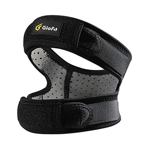 GloFit Patella Knee Strap, Adjustable Neoprene Knee Strap Tendonitis Support for Running, Jumper, Squats, Weight Lifting, Basketball, for Women and Men,12'' - 17''(Upgrade black)