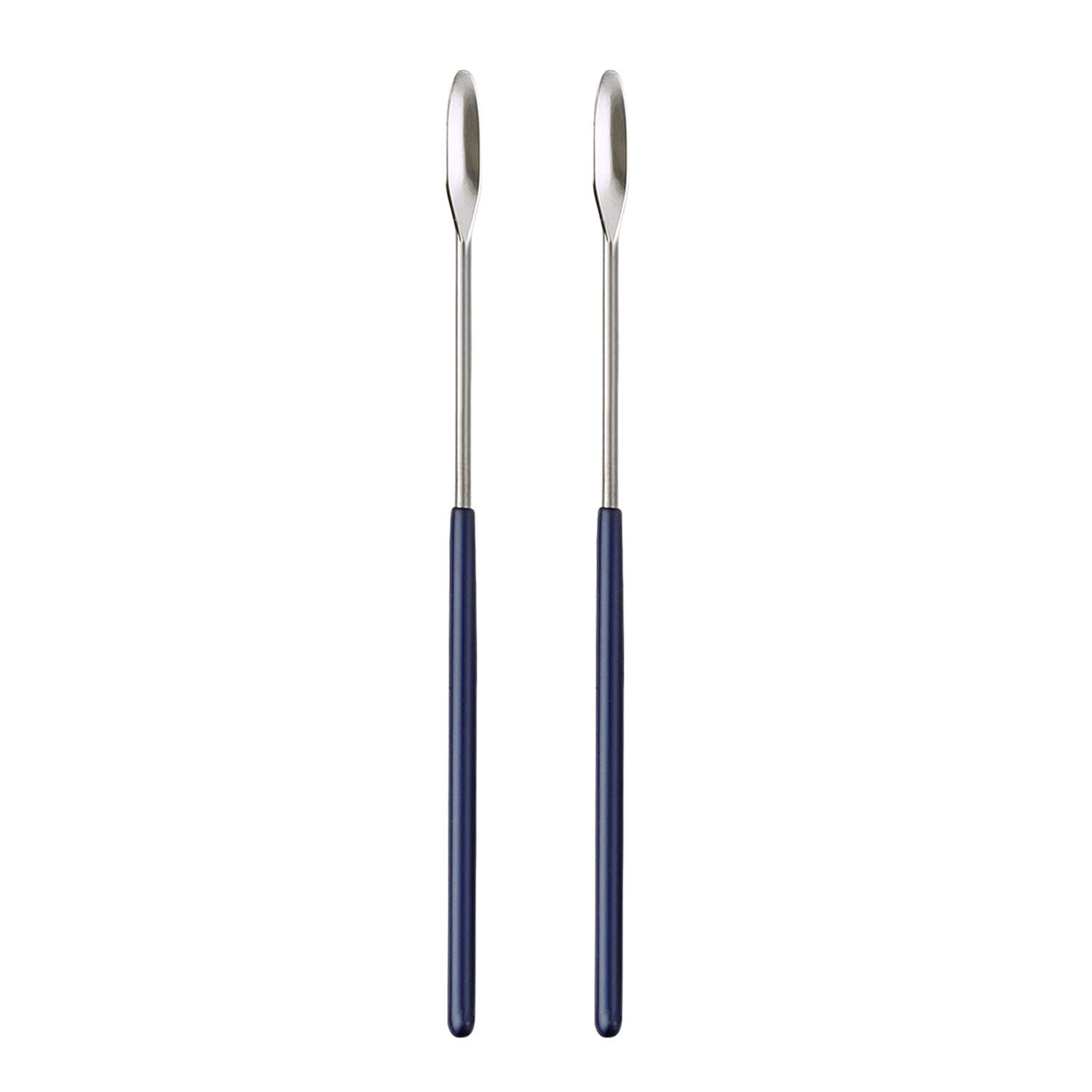 Aozita 2 Pack Lab Spatula with Case - Micro Lab Spoon/Scoop with Nickel-Stainless Blade - Also Great Filler