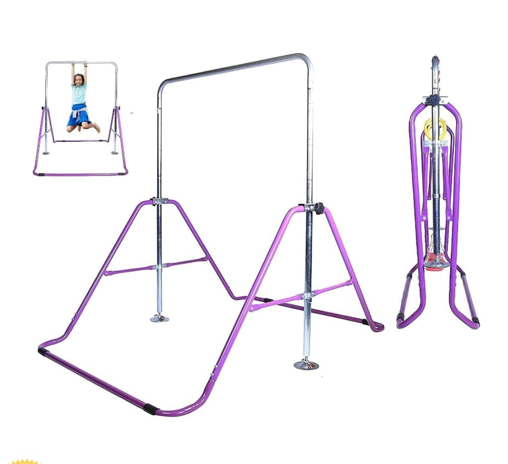 Gymnastics Expandable Junior Training Monkey Horizontal Bars Climbing Tower Child Play Training Pull Up Gym Purple