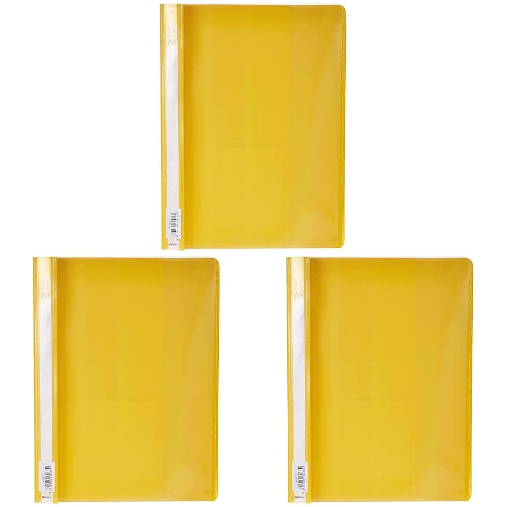 Maxi Report File A4 Yellow,Clear Front Covers Project With Fasteners For School Office, Rpfy