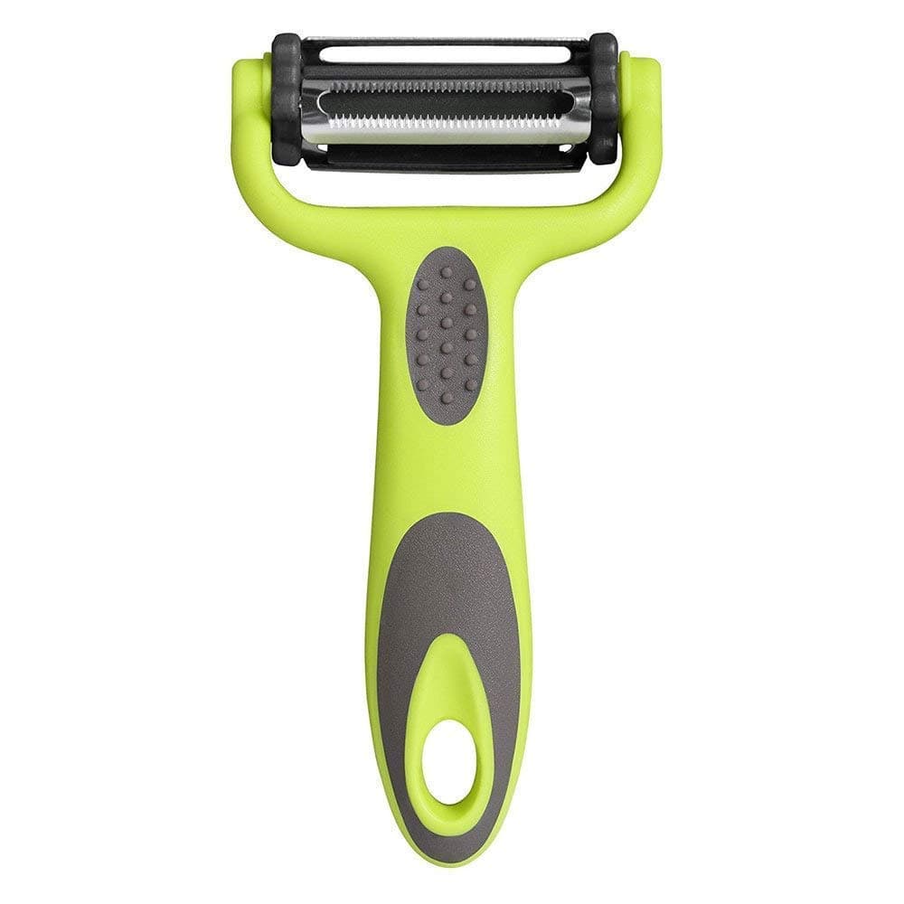 3 in 1 Rotary Multi-Functional Peeler, Suitable for Vegetable and Fruit, with Serrated Blade + Straight Julian Stainless Steel, Anti-Slip Handle Design, Slicer Kitchen