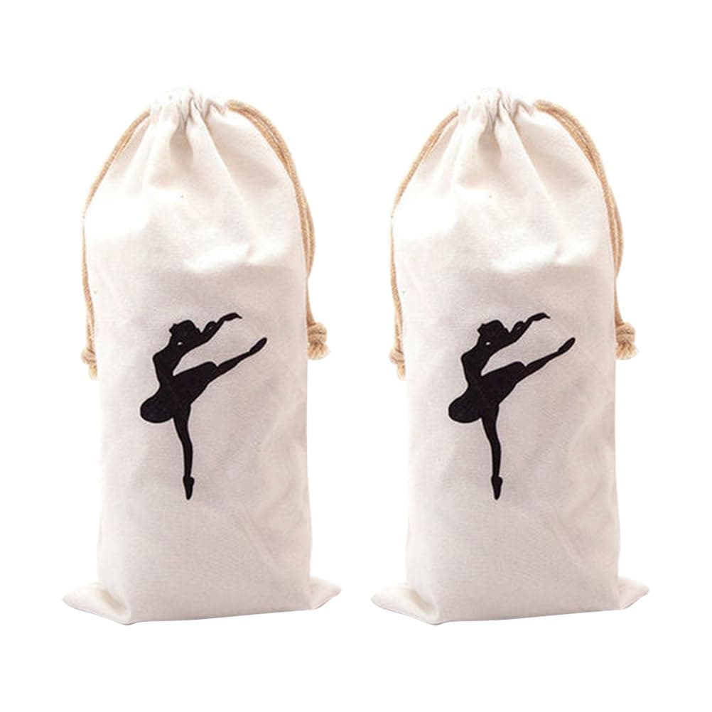 Ballet Drawstring Pointe Shoe Bag Canvas Storage Pouch for Dance Accessories Travel Organizer for Girls