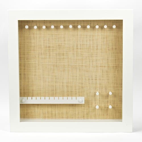 Medium White Raffia Wall-Mounted Combo Jewelry Organizer Box