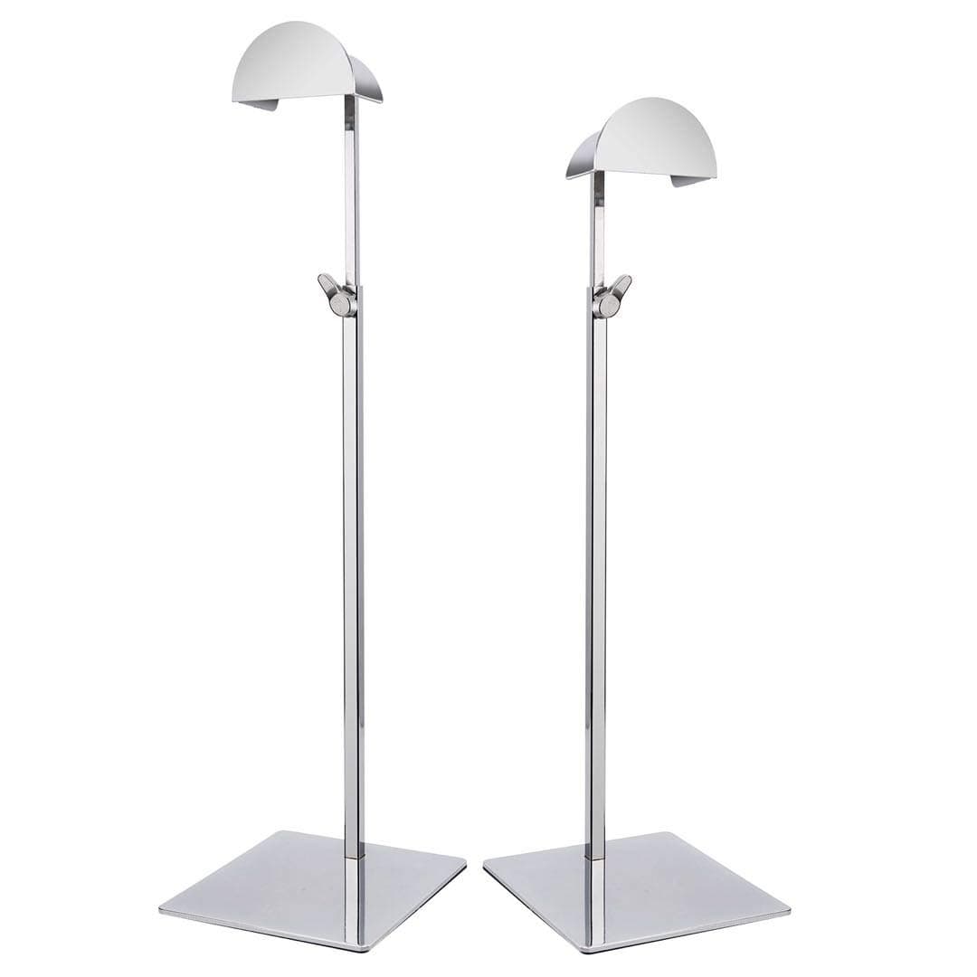 Display Stand Handbag Rack with Hook Metal Silver Holder Adjustable Height Pack of 2(Silver, M013)