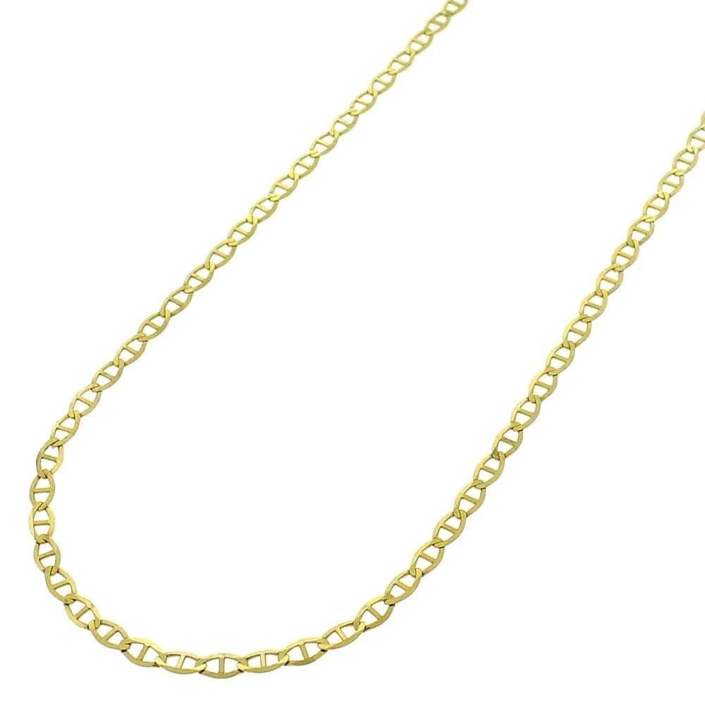 Becca Code 14K Gold Unisex 1.5mm Flat Mariner Link Chain Necklace- 14k Gold Necklaces 18" 20" 24"