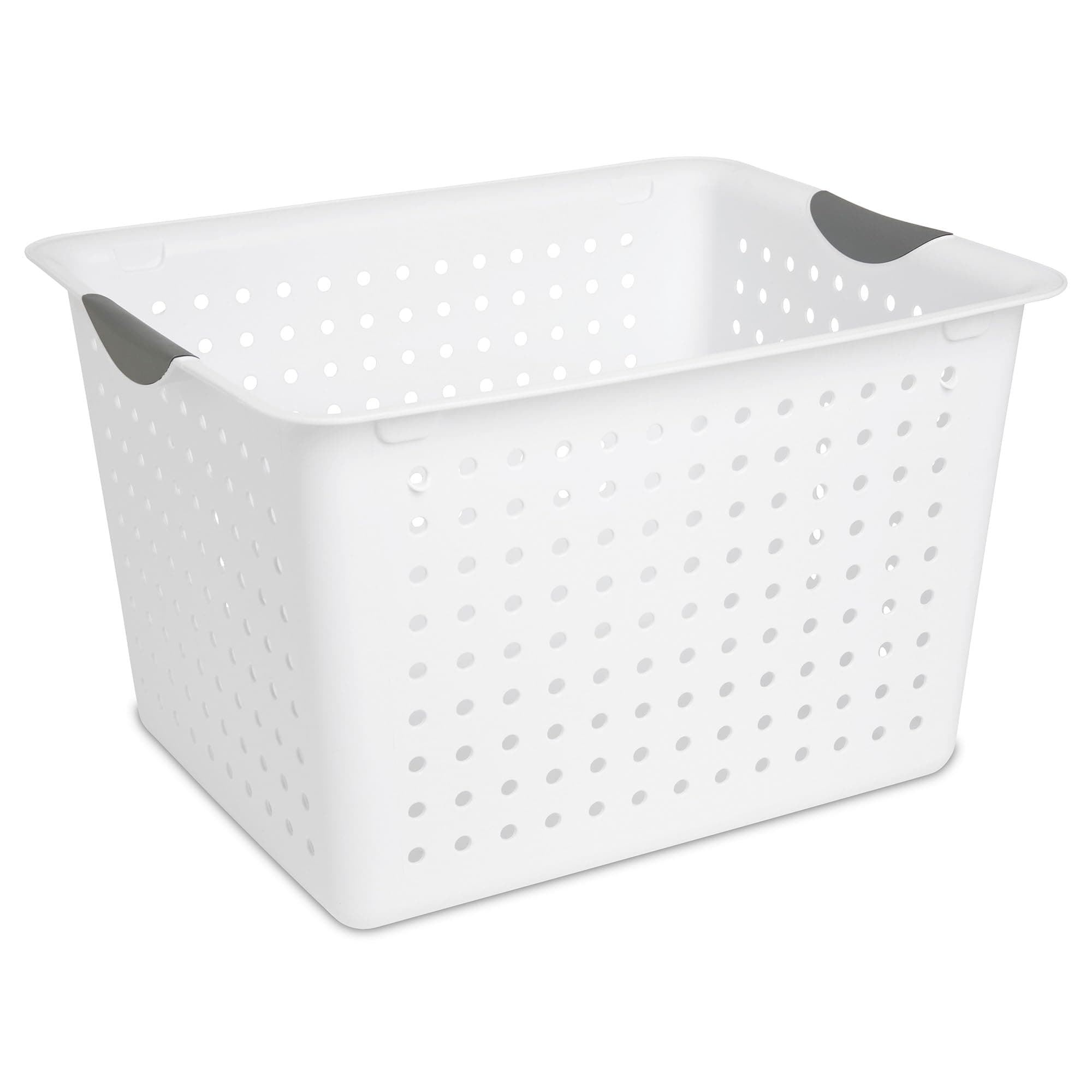 Sterilite 6-Pack Deep Ultra Basket, Open Top Plastic Storage Organizer, White - Classic Baskets for Organizing Countertops, Pantry Shelves, Kitchen Cabinets, Laundry Rooms or Home Offices