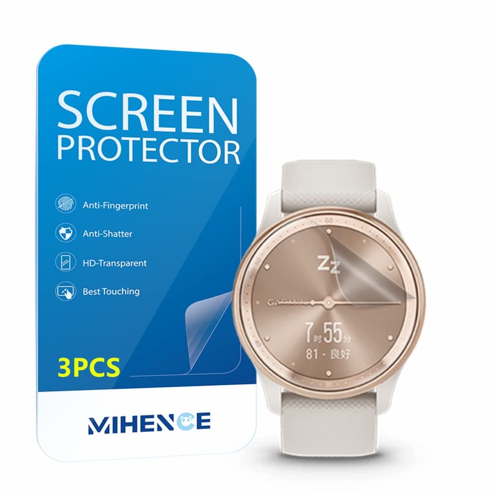 Compatible for Garmin vivomove Trend Screen Protector, HD Full Coverage Invisible TPU Screen Protector Compatible for vivomove Trend 40mm Hybrid Smartwatch - 2023 (3PCS)