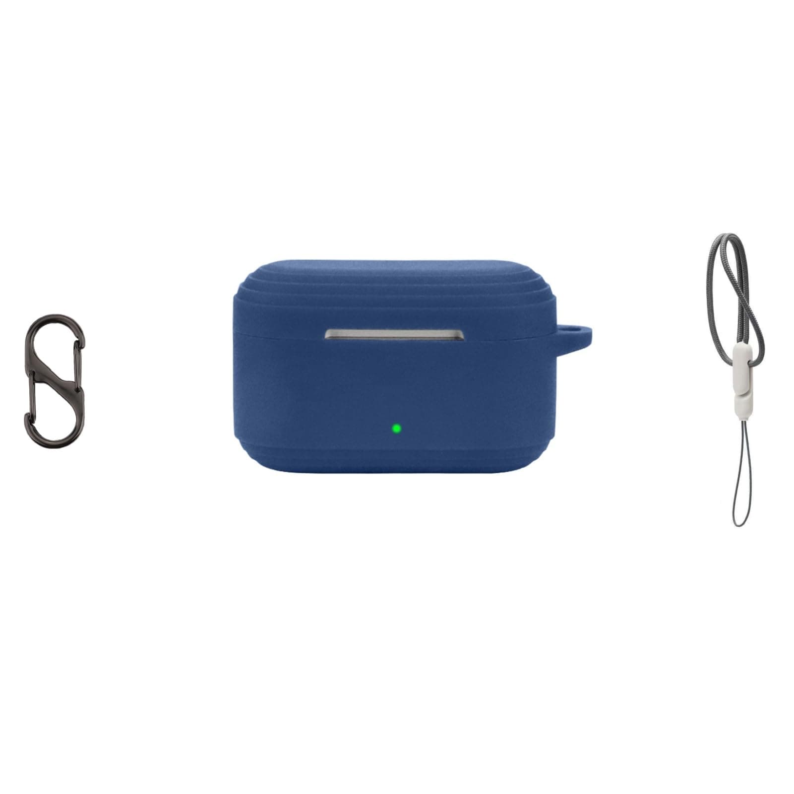 DAYJOY Soft Silicone case Compatible with Devialet Gemini II/2, Portable Protective Shockproof Scratch Resistant Carrying Case Cover Sleeve with Carabiner Accessories (Blue)