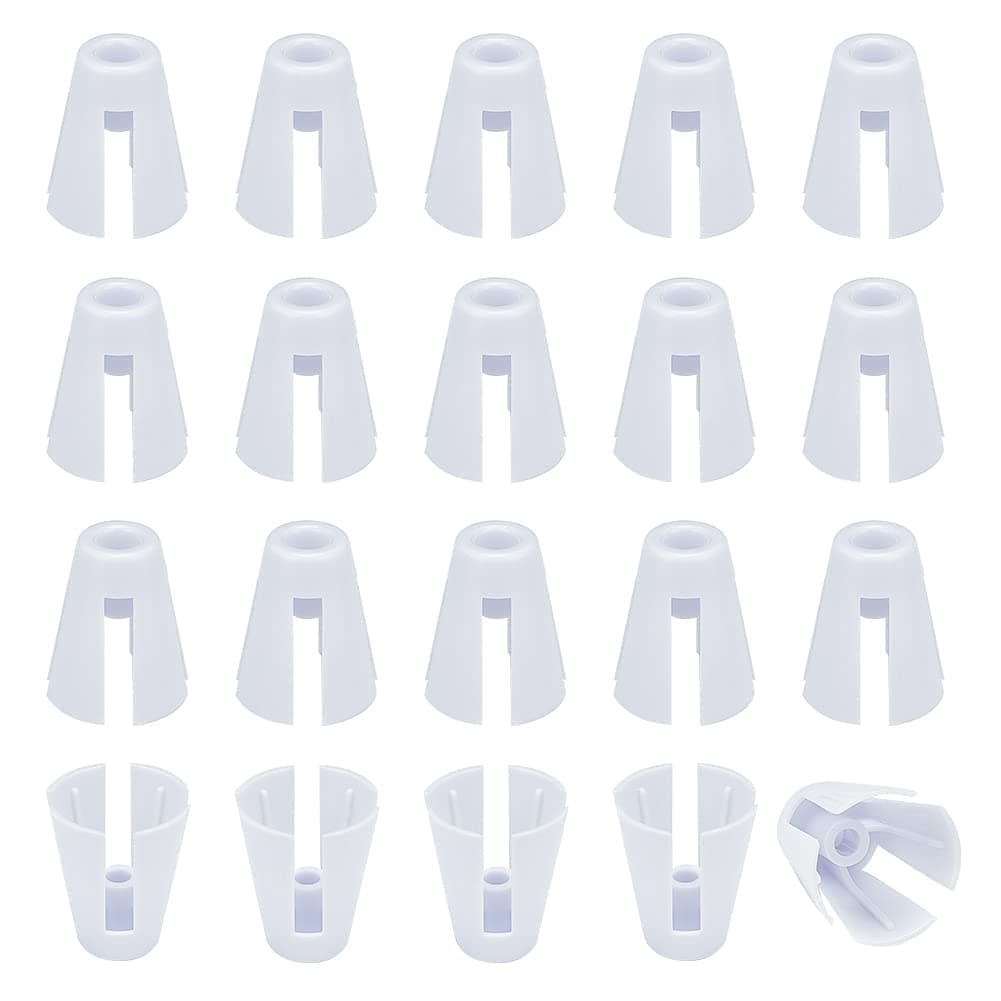 CHGCRAFT 20Pcs Plastic Coil Claw Thread Spool Cone Holder DIY Craft Overlocker Serger Sewing Decoration Sewing Machine Accessories, White, 38x32mm