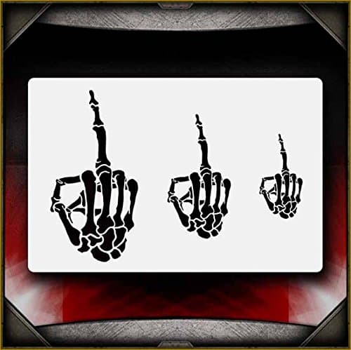 Middle Finger AirSick Airbrush Stencil Template