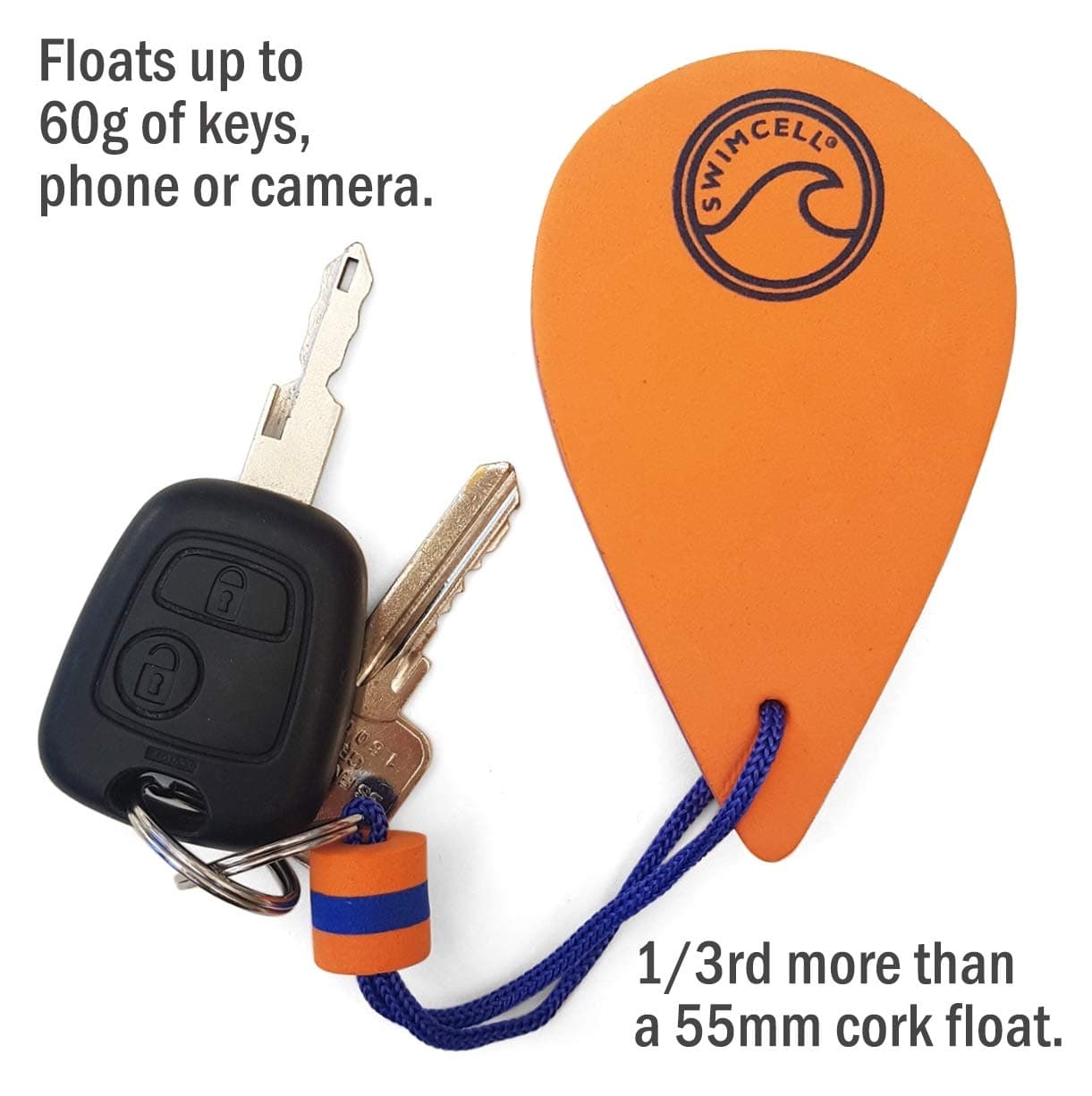 Key Float Floating Keyring for Boat Keys. Floats 60gm - 3 X More Than A Marine Cork buoy! Nautical Keychain Sailing Gift.