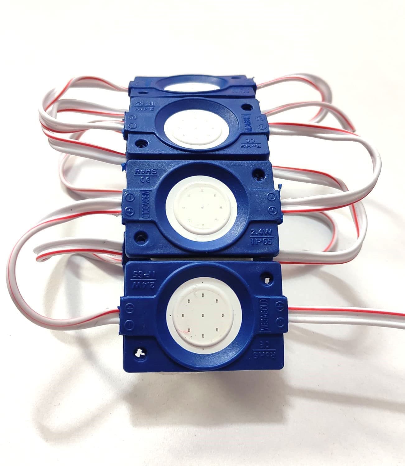 Blue Led Light Coine Module with Lens led Strip Light DC 12V Multipurpose Light For All Vehicle Combo Pack Of 4 Pc's