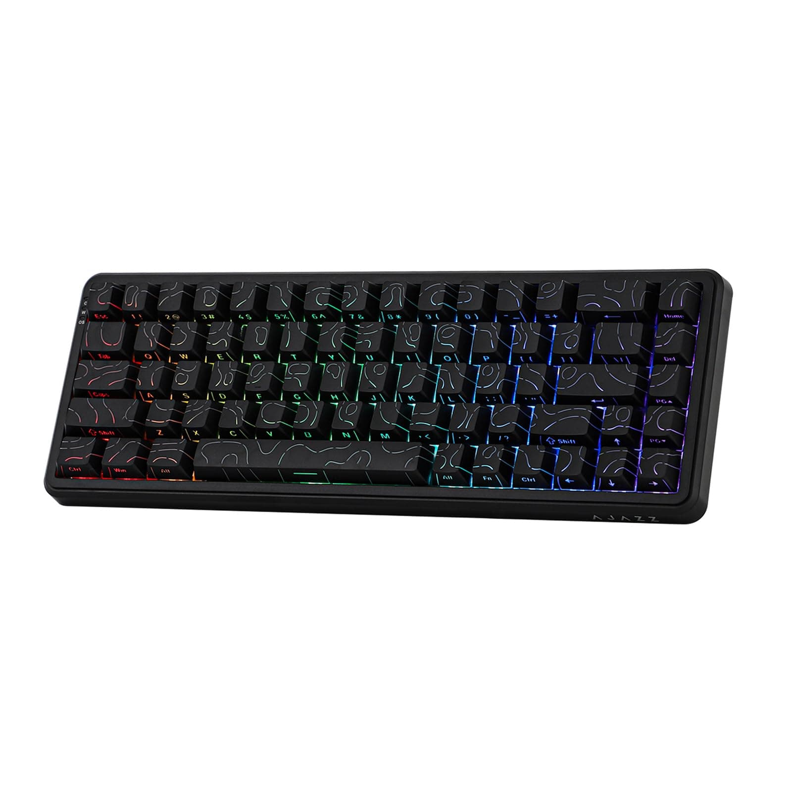 MechLands AK680 MAX Wired Gaming Keyboard with Hall Effect Switch, 8K Polling Rate, RGB, 68% Compact, USB-C, Black Contour Line