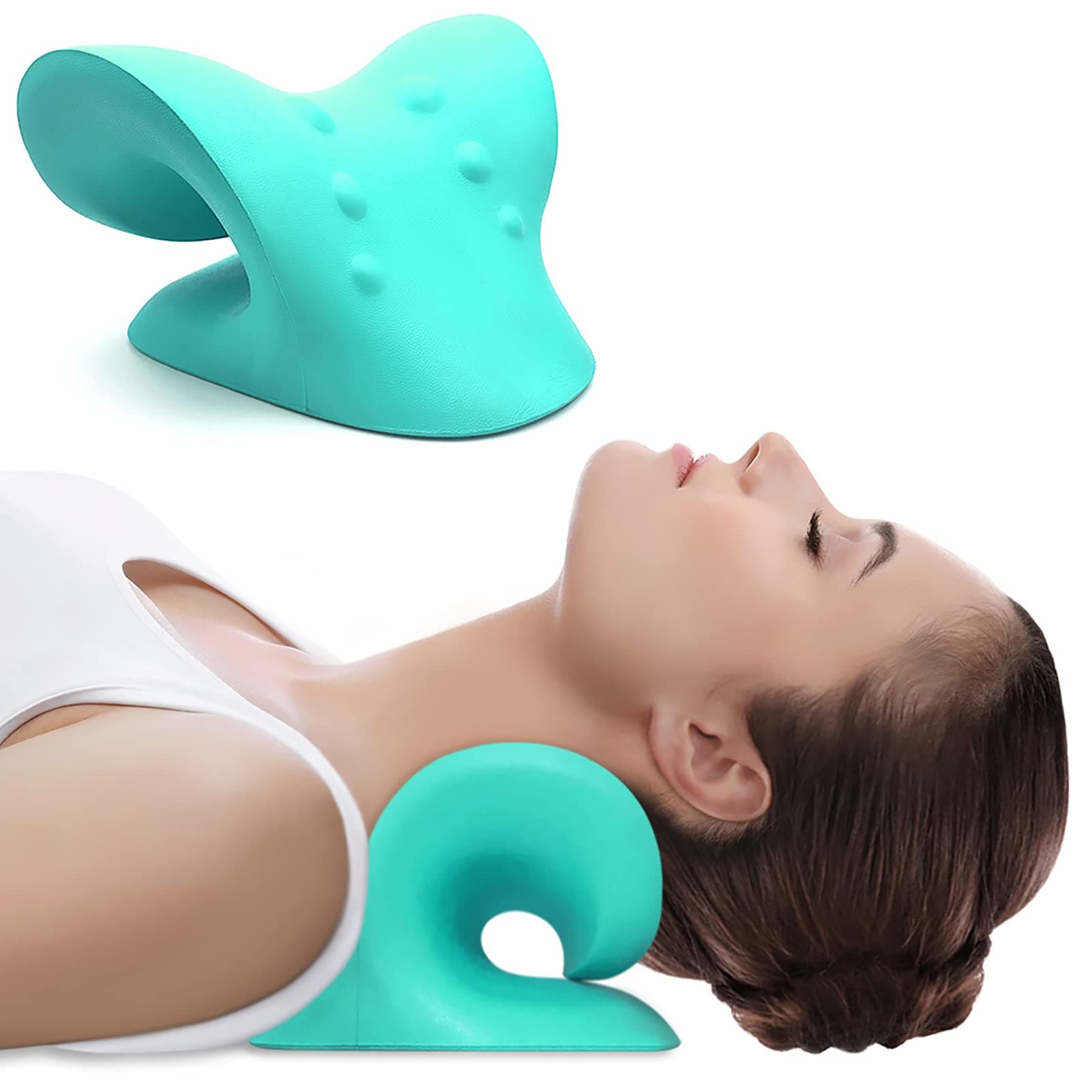 Neck Stretcher,Neck Cloud,Neck Cloud - Cervical Traction Device,Neck Pain Relief,Neck Traction,Neck Flexi,Traction Equipment,Neck Pain Relief Pillow - Green